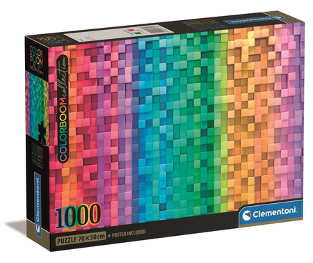 Clementoni puzzle 1000 elementów Compact - Colorboom Pixel 39782