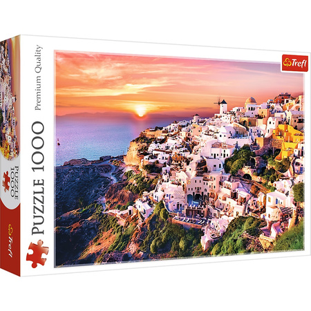 Puzzle 1000 elementów - Zachód słońca nad Santorini 10435