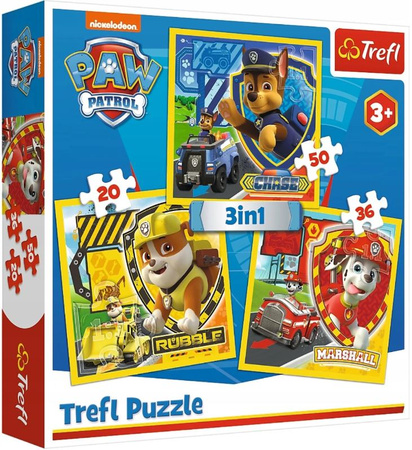 Psi Patrol PUZZLE 3w1 Marshall, Rubble, Chase  34839