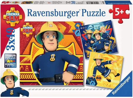 RAVENSBURGER Puzzle Strażak Sam 3x49 093861 093861