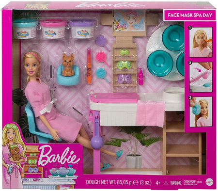 Zestaw Barbie Salon SPA z Maseczką na Twarz GJR84