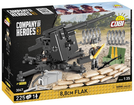 Company of Heroes 3 działo 8,8cm + akcesoria 225 elementów 3047 3047