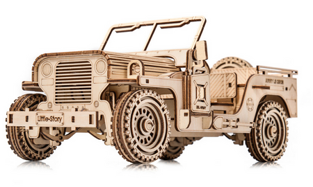 Puzzle drewniane model 3D Jeep wojskowy E014