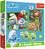 TREFL Puzzle 2w1+ memos Wesołe zabawy Smerfy 93656