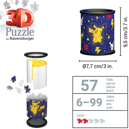 Puzzle 3D Przybornik 54 elementów, Pikachu  11257