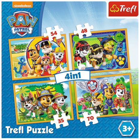 PUZZLE 4w1 Zawsze na czas - Psi Patrol 34307