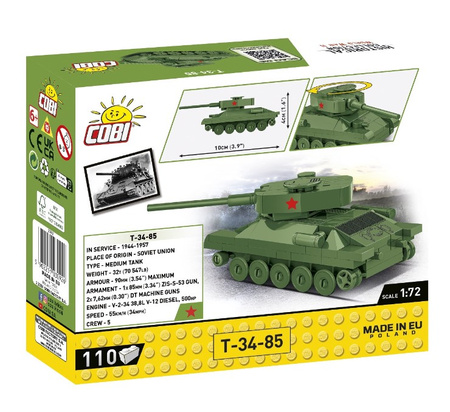 COBI Klocki HC WWII czołg T-34/85 110 elementów 3092