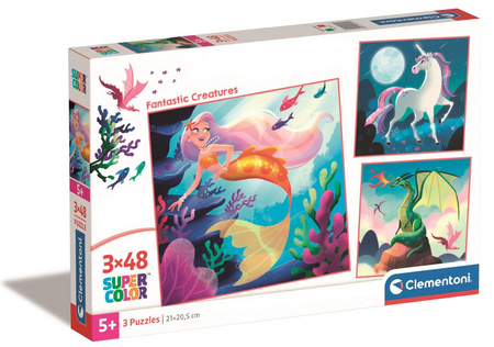 Puzzle 3x48 Super Kolor Fantastic Creatures 25319