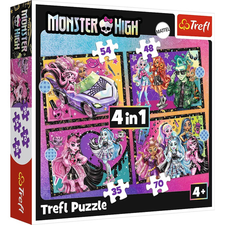 Puzzle 4w1 Elektryzujący dzień Monster High  34655