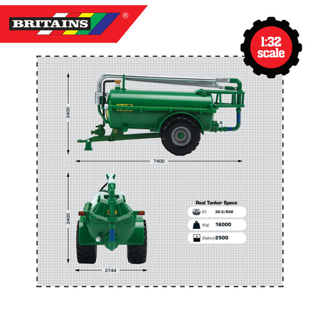 TOMY Britains przyczepa asenizacyjna zielona 43253