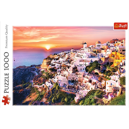 Puzzle 1000 elementów - Zachód słońca nad Santorini 10435