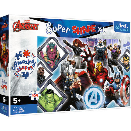 Puzzle Super Shape XL 104 elementy Twoi Ulubieńcy Avengers 50018