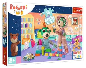 Puzzle 15 MAXI Wesoły świat Bobasków - Dobranoc, Trefliki na noc 14332