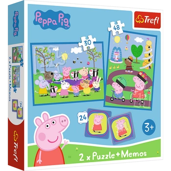 Puzzle 2w1 + memos Radosne chwile ze Świnką Peppą 93331