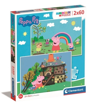 Puzzle 2x60 Super Kolor Świnka Peppa  21622