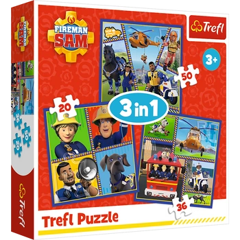 Puzzle 3w1 Dzień Strażaka Sama  34868