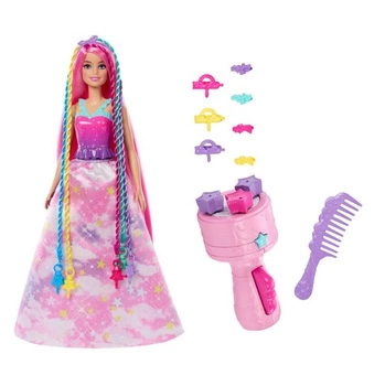 Barbie księżniczka z zaplataczem do włosów HNJ06 HNJ06