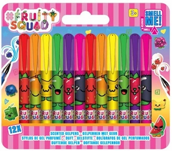 FRUITY SQUAD pachnące mini długopisy żelowe 12 szt.  FS60385