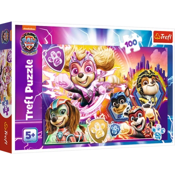 Puzzle 100 elementów Poznaj Mighty Pups / Psi Patrol 16460