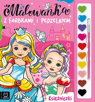 Malowanka z farbkami i pędzelkiem. Księżniczki 3979