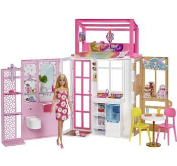 Barbie Kompaktowy domek + lalka HCD48