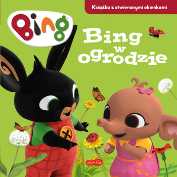 Książka z okienkami Bing w ogrodzie