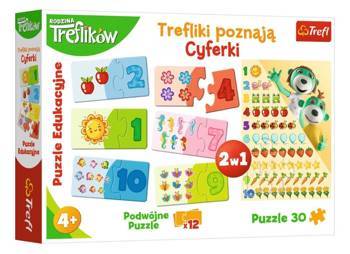 PUZZLE 30 EDUKACYJNE Trefliki poznają cyferki  15554