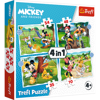 PUZZLE 4w1 Fajny dzień Mickiego  34604