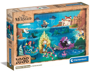 Puzzle 1000 Compact Disney Maps Little Mermaid