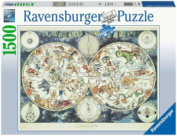 Puzzle 1500 elementów Mapa fantastyczne zwierzęta 16003