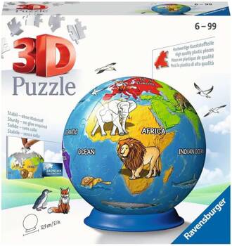 Puzzle 3D Kula 72 elementów Dziecięcy globus 11840