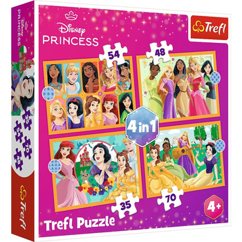 Puzzle 4w1 Bajkowe historie Disney Princess  34651