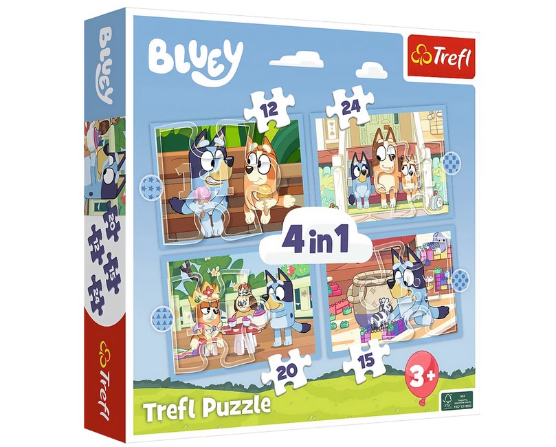 Puzzle 4w1 Bluey i jego świat  34637