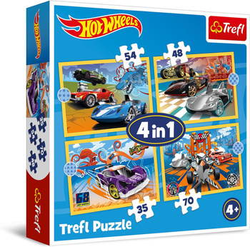 Puzzle 4w1 Pojazdy Hot Wheels  34627