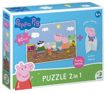 Puzzle 60 elementów Peppa Pig z figurkami DOB5765