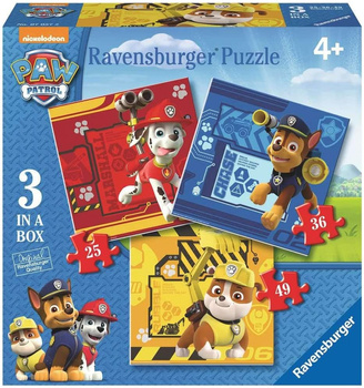 RAVENSBURGER Puzzle Psi Patrol 3w1 25/36/49 070572