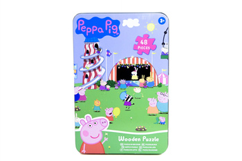 Świnka Peppa puzzle drewniane w puszce 48 elementów 85-0035