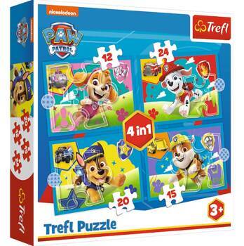 TREFL PUZZLE 4w1 Biegnące Pieski / Psi Patrol 34628