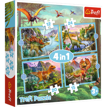 TREFL PUZZLE 4w1 Wyjątkowe Dinozaury 12/15/20/24 34609