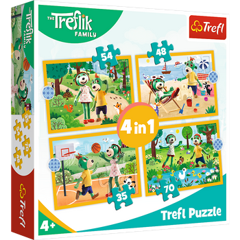 Trefl Puzzle 4w1 Trefliki na Wakacjach 34623 - Układanki dla Dzieci