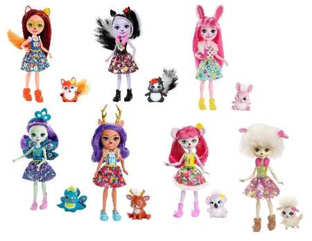 Barbie ENCHANTIMALS lalka + zwierzątko DVH87