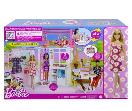 Barbie Kompaktowy domek + lalka HCD48