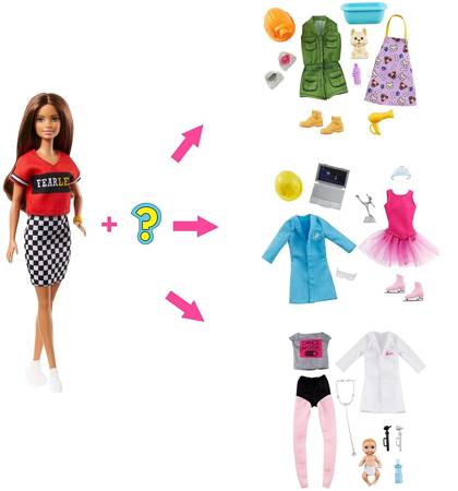 Barbie lalka brunetka kariera niespodzianka GLH64