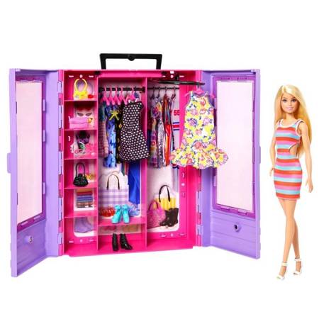 Barbie szafa Barbie + lalka + akcesoria HJL66