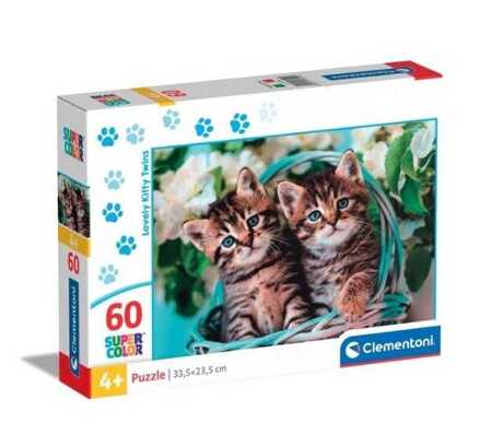 Clementoni puzzle 60 Super Kolor Lovely Kitty Twins