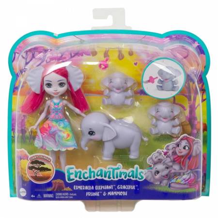 Enchantimals lalka z rodzinką słoni GJX43 GTM30