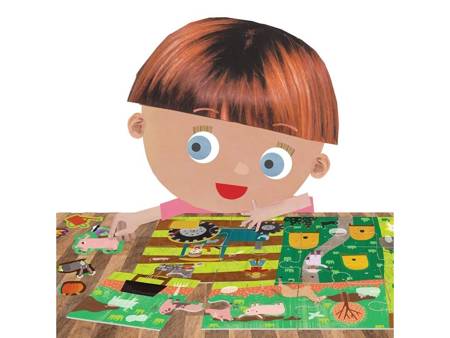 HEADU Farm & Stickers Puzzle z naklejkami farma wiek 3-6