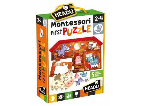 HEADU Montessori puzzle farma drewno wiek 2-4