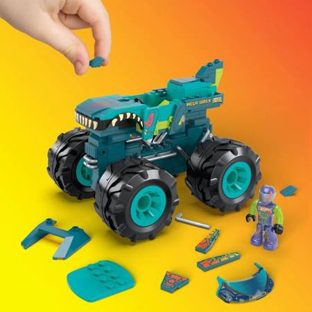 Hot Wheels Monster Trucks Mega Wrex Pojazd do zbudowania Zestaw klocków HDJ95