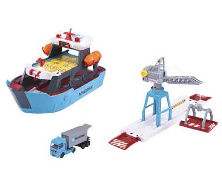 Majorette Maersk zestaw transportowy Maersk z pojazdem 212050039